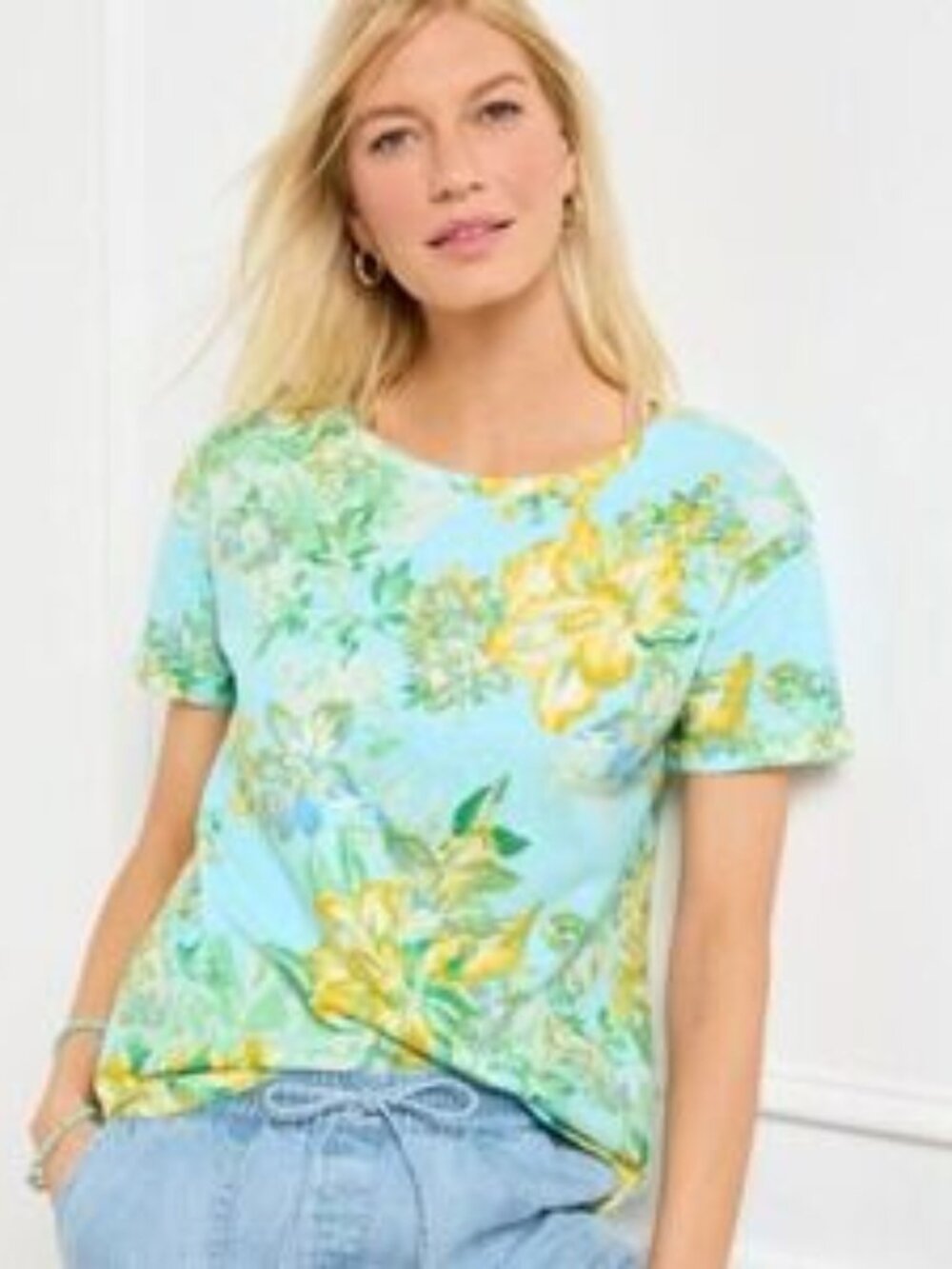 Talbots Blue Patterned T-Shirt